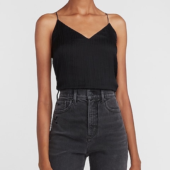 Express Tops - Express Tops Velvet Dot Downtown Cami Black, Size: Petite Small